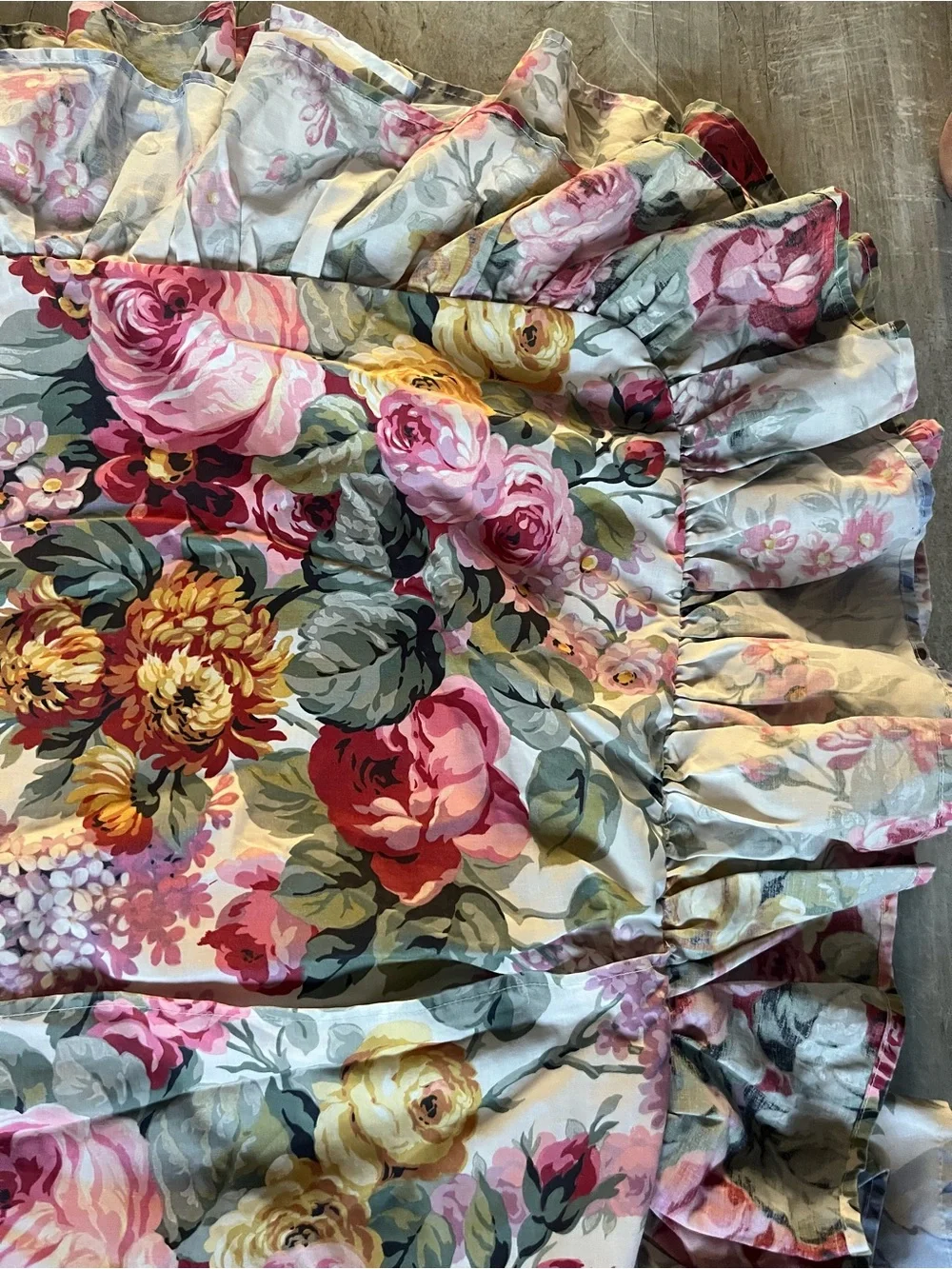 Vintage Ralph Lauren Floral Ruffled Pillow Shams includes 2 Allison shams